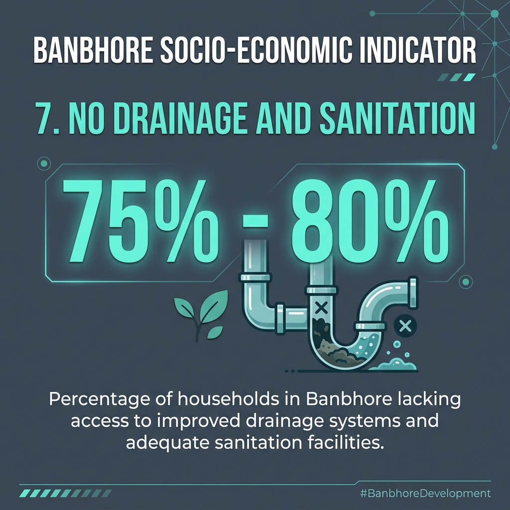 No drainage and sanitation — 75%–80%